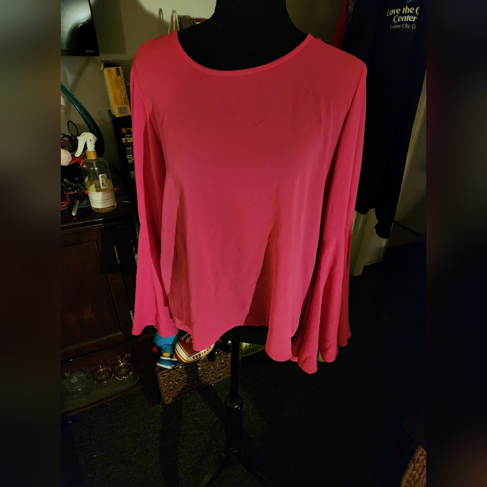 Pink Flowy Long Sleeve Top
